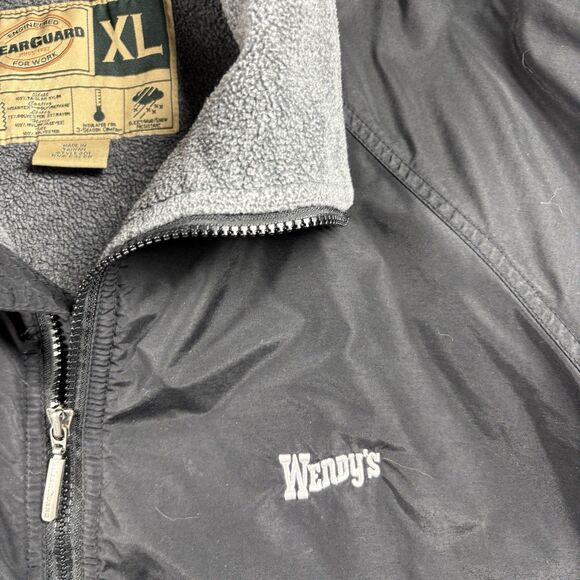 Wendy’s Unisex Coat Jacket Work Uniform Full Zip Fleece Lined Warm Black XL C28 - Picture 2 of 14